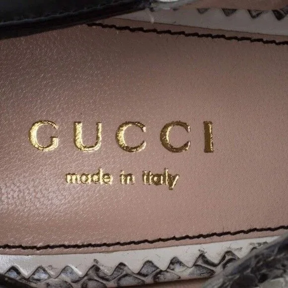 Gucci Tricolor Leather Snakeskin Nimue Mary Jane Pumps Heels. EU 38 (US 8) - Picture 6 of 9